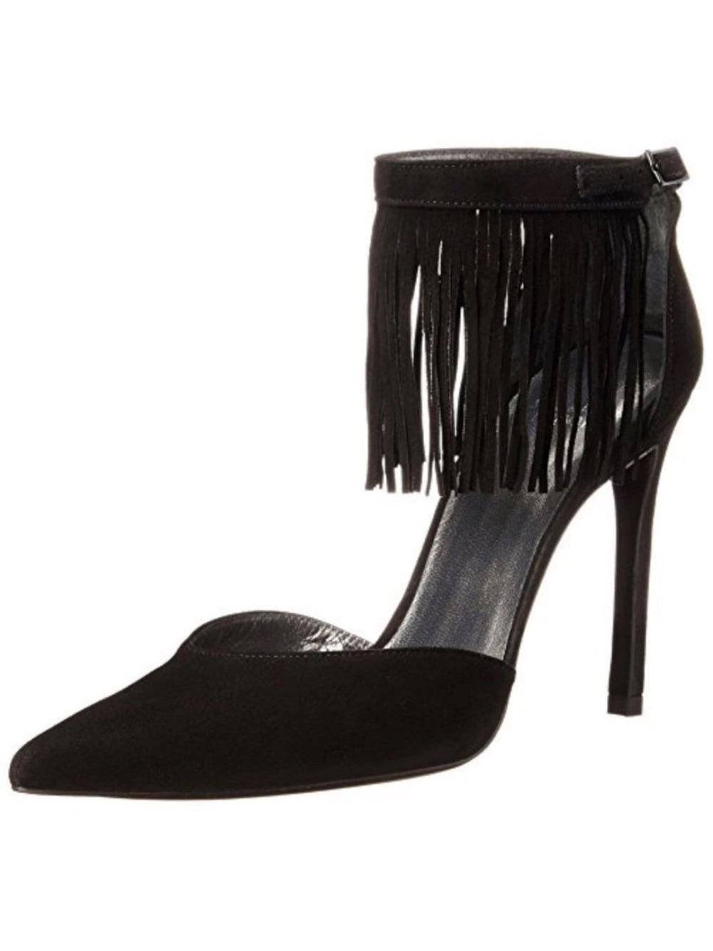 Fringelica Suede Stuart Weitzman Womens Slingback Stilettos 9